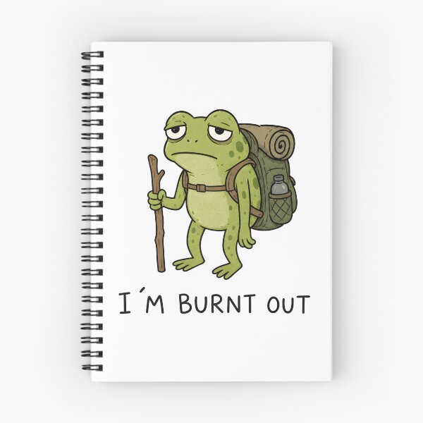 Item preview, Funny Burnt Out Frog Hiking Backpack Outdoor Adventure Humor designed and sold by LinaDesign Store.