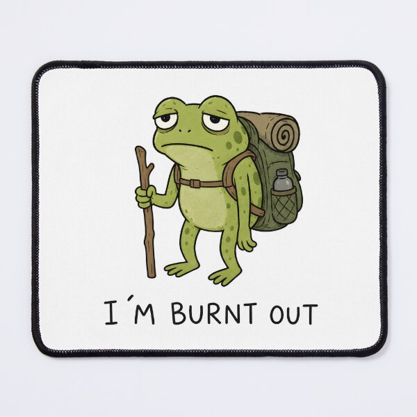 Item preview, Funny Burnt Out Frog Hiking Backpack Outdoor Adventure Humor designed and sold by LinaDesign Store.