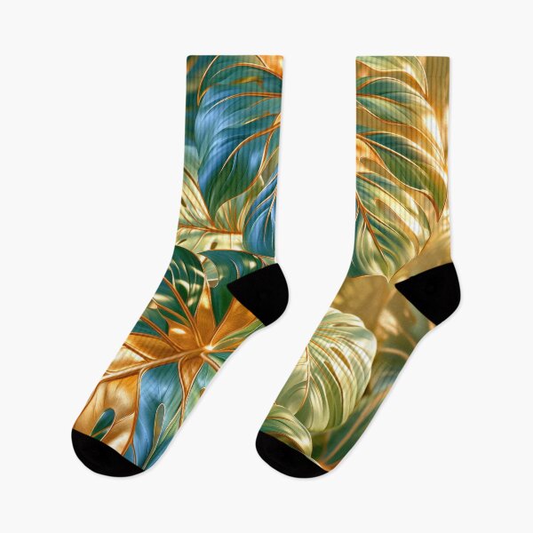 Item preview, Monstera Leaves in Blue and Green designed and sold by MargaretWiktor.