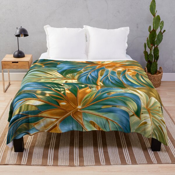 Item preview, Monstera Leaves in Blue and Green designed and sold by MargaretWiktor.
