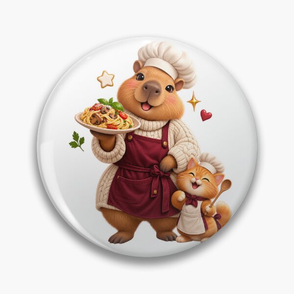 Item preview, Little Chef Capybara | Culinary Artist designed and sold by Cozy Art for Cozy Souls.
