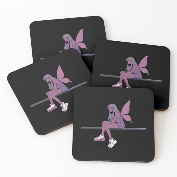 Item preview, Melancholic goth fairy with pink wings designed and sold by OH-MY-GOTH.