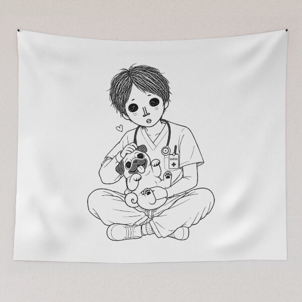 Item preview, Cute Nurse with Pug designed and sold by Teem97.