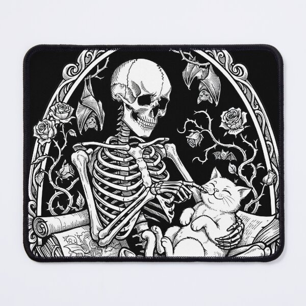 Item preview, Skeleton and Cat Gentle Touch Dark Romance designed and sold by OH-MY-GOTH.