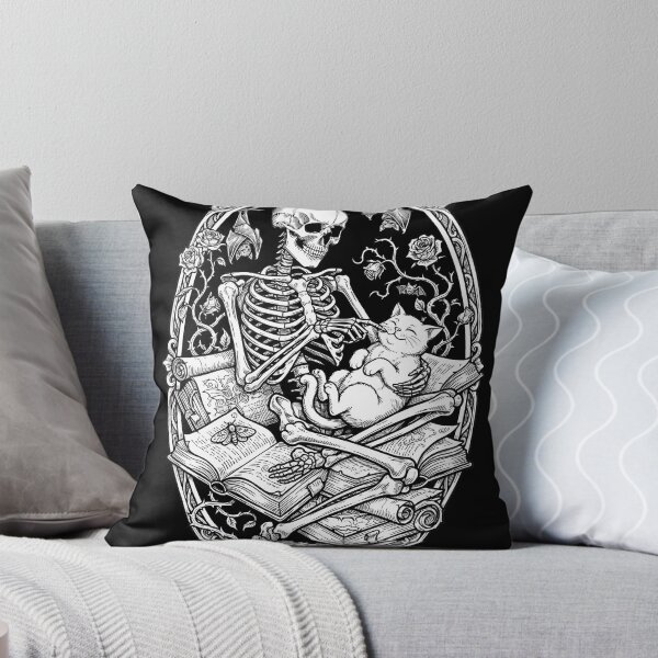 Item preview, Skeleton and Cat Gentle Touch Dark Romance designed and sold by OH-MY-GOTH.