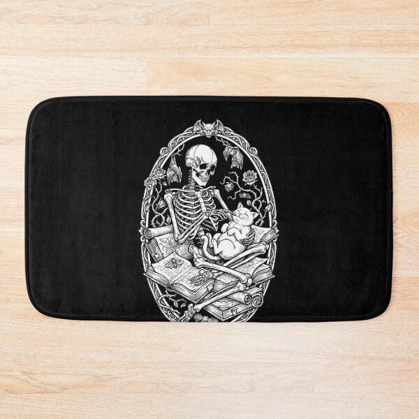 Item preview, Skeleton and Cat Gentle Touch Dark Romance designed and sold by OH-MY-GOTH.