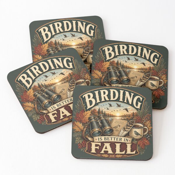 Item preview, Birding Is Better in Fall – Autumn Birdwatcher Design designed and sold by astersgraphics.