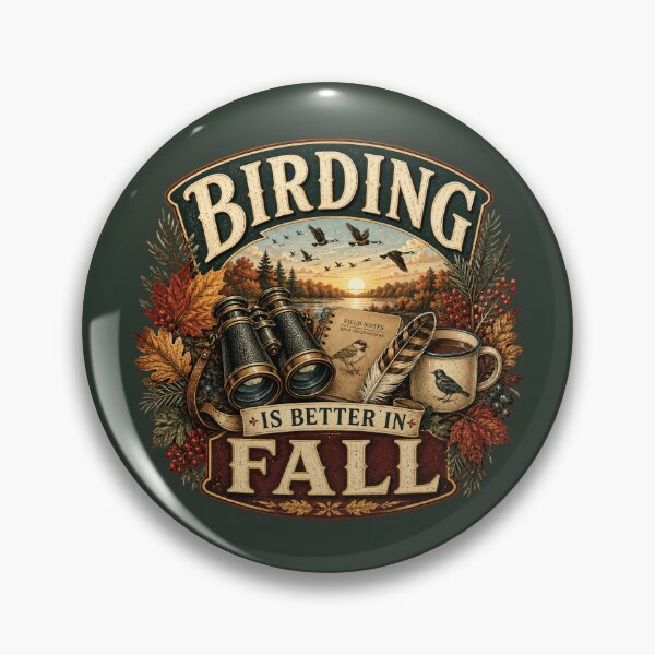 Item preview, Birding Is Better in Fall – Autumn Birdwatcher Design designed and sold by astersgraphics.