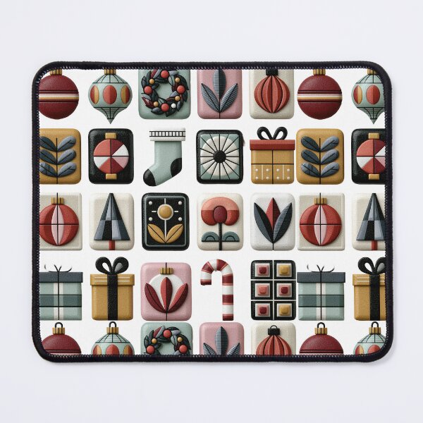 Item preview, Mid Century Modern 3D Christmas Icon Grid designed and sold by colorful-white.