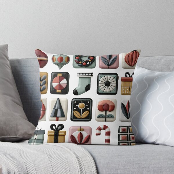 Item preview, Mid Century Modern 3D Christmas Icon Grid designed and sold by colorful-white.