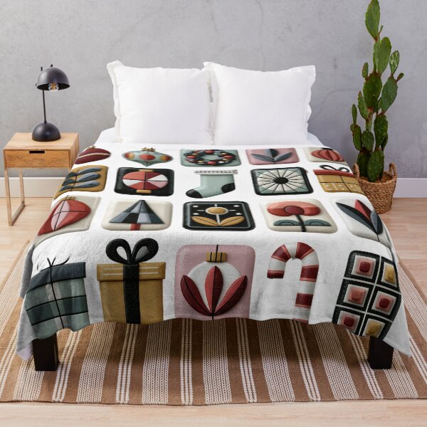 Item preview, Mid Century Modern 3D Christmas Icon Grid designed and sold by colorful-white.
