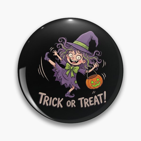 Item preview, Trick Or Treat Cute Witch Girl Halloween Jack-o-Lantern designed and sold by Sekla-Studio.