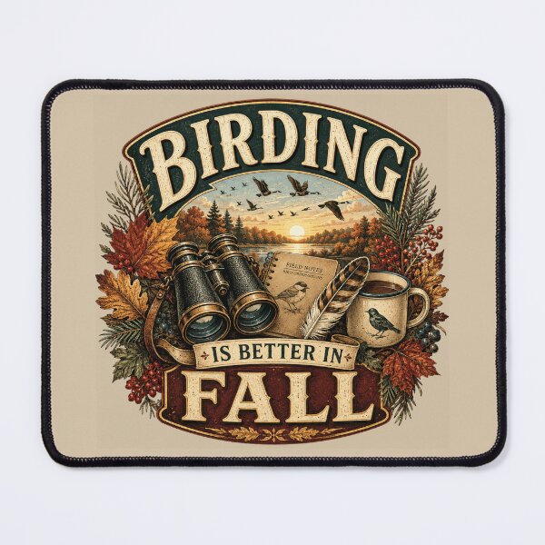 Item preview, Birding Is Better in Fall – Autumn Birdwatcher Design designed and sold by astersgraphics.