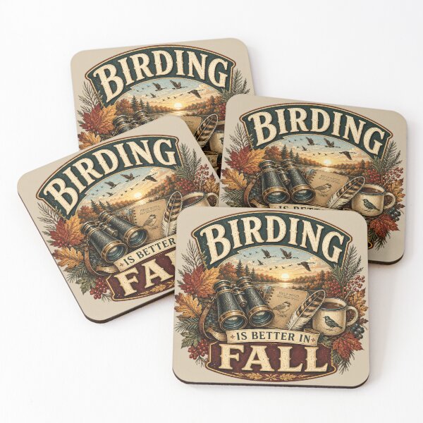Item preview, Birding Is Better in Fall – Autumn Birdwatcher Design designed and sold by astersgraphics.