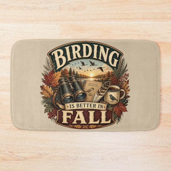 Item preview, Birding Is Better in Fall – Autumn Birdwatcher Design designed and sold by astersgraphics.