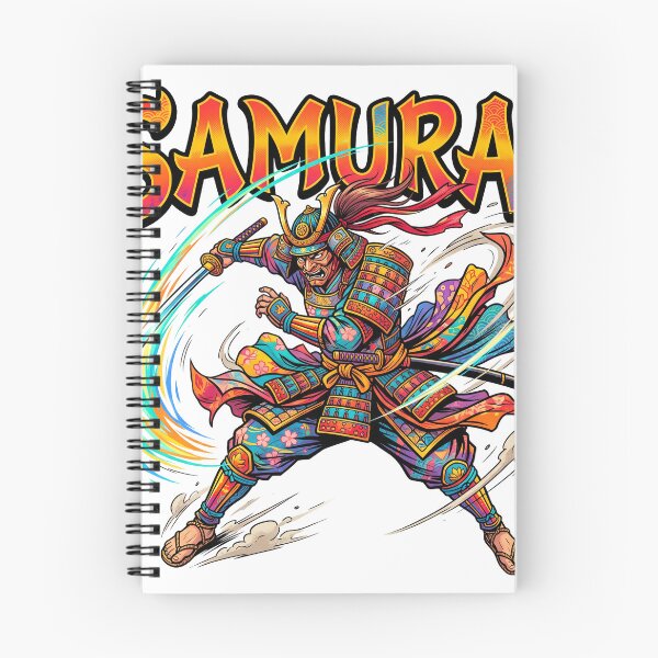 Item preview, A vivid, colorful samurai is swinging his sword. designed and sold by whiteblackcat.