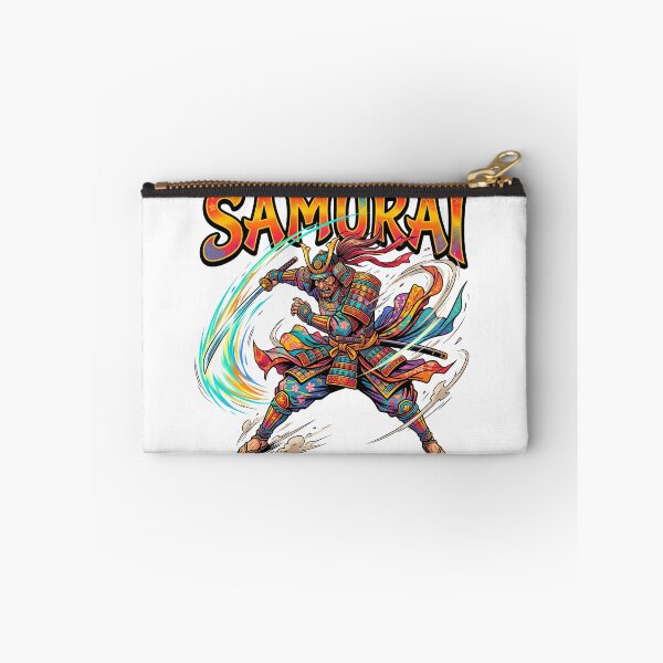 Item preview, A vivid, colorful samurai is swinging his sword. designed and sold by whiteblackcat.