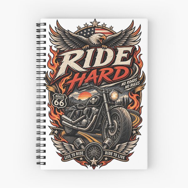 Item preview, Ride Hard Motorcycle Freedom Vintage Biker Route 66 Road Trip designed and sold by RobertArt08.