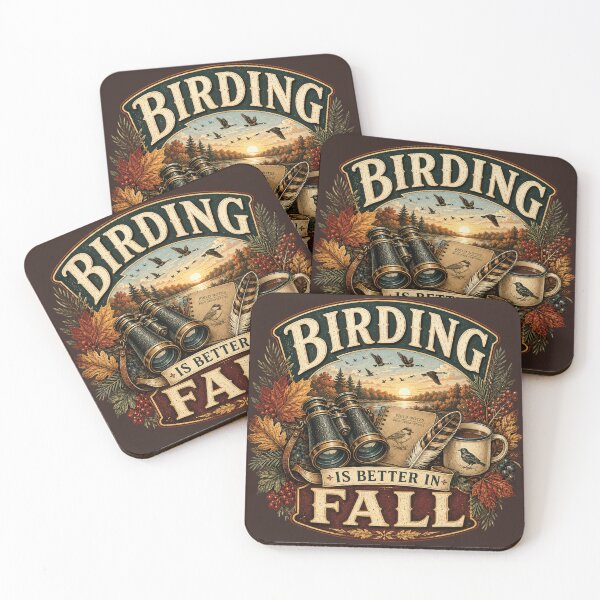 Item preview, Birding Is Better in Fall – Autumn Birdwatcher Design designed and sold by astersgraphics.