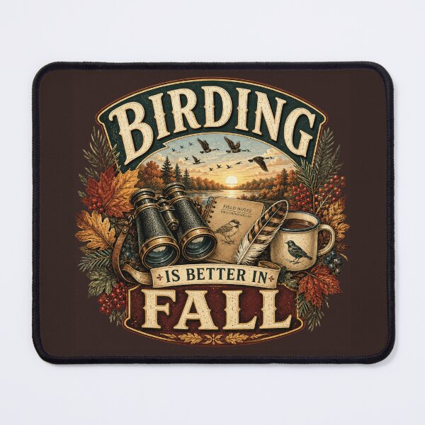Item preview, Birding Is Better in Fall – Autumn Birdwatcher Design designed and sold by astersgraphics.