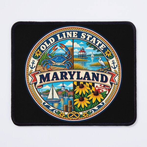 Item preview, Maryland Old Line State Vintage Chesapeake Coastal Badge designed and sold by DreamLayerStudio.
