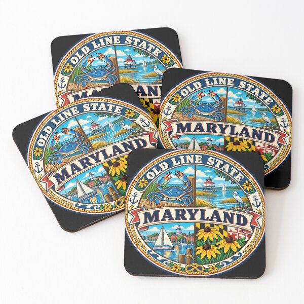 Item preview, Maryland Old Line State Vintage Chesapeake Coastal Badge designed and sold by DreamLayerStudio.