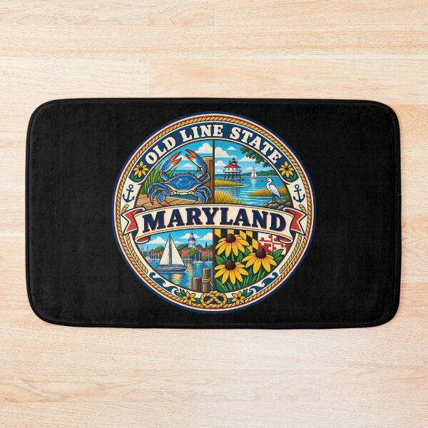 Item preview, Maryland Old Line State Vintage Chesapeake Coastal Badge designed and sold by DreamLayerStudio.