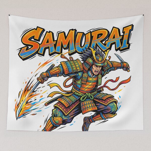 Item preview, A Pop and Vibrant Samurai. designed and sold by whiteblackcat.