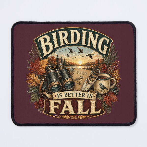Item preview, Birding Is Better in Fall – Autumn Birdwatcher Design designed and sold by astersgraphics.