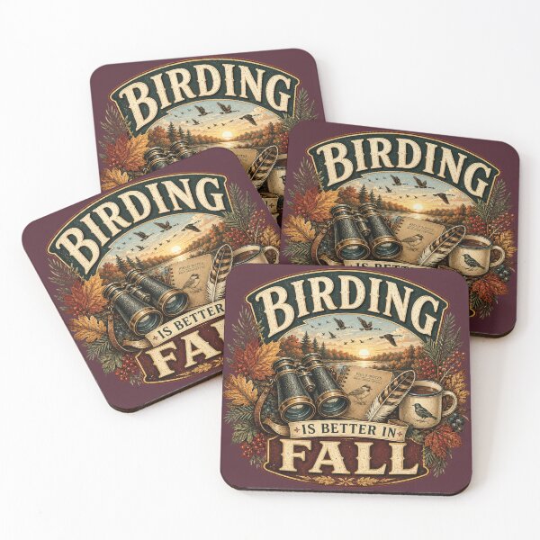 Item preview, Birding Is Better in Fall – Autumn Birdwatcher Design designed and sold by astersgraphics.