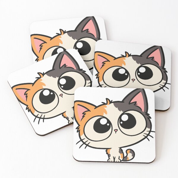 Item preview, Kawaii Calico Cat with Big Eyes – Cute and Adorable Cat designed and sold by MewMade.