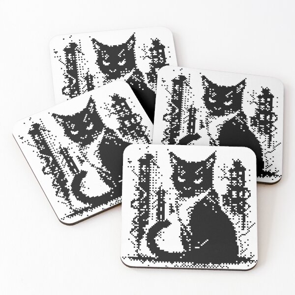 Item preview, Black Cats Pixel Art – Gothic Cat Group designed and sold by lalatrash.