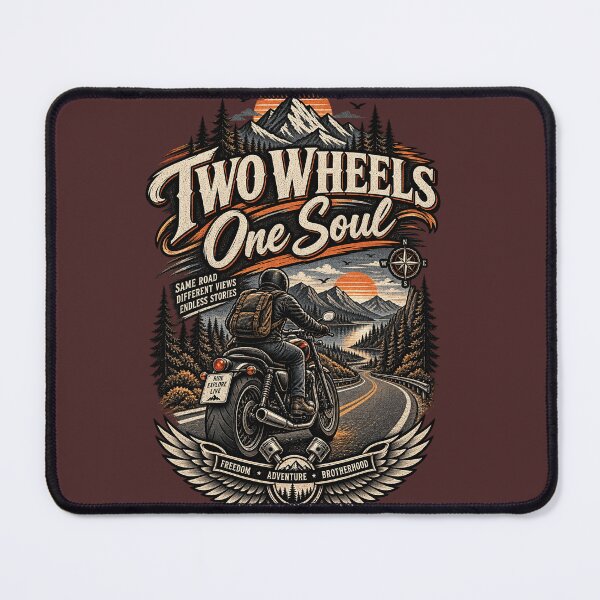 Item preview, wo Wheels One Soul Motorcycle Road Trip Vintage Biker Adventure designed and sold by RobertArt08.