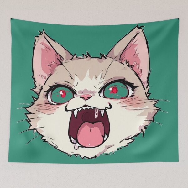 Item preview, Angry Cat Red Eyes Screaming Funny designed and sold by YAM716.