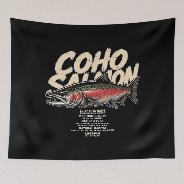 Item preview, Coho Salmon Vintage Illustration for Nature Lovers designed and sold by rafaeltto.