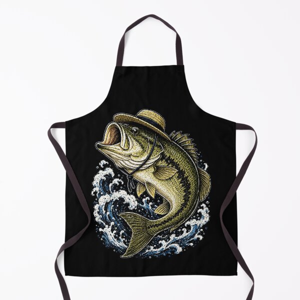 Item preview, vintage bass fish illustration with waves designed and sold by rafaeltto.