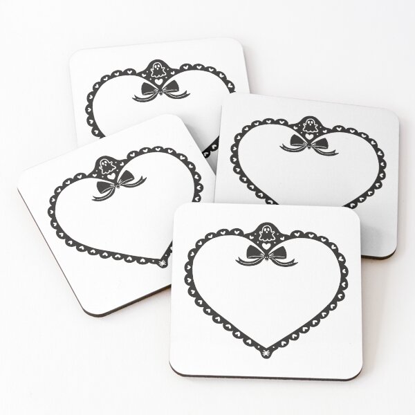 Item preview, Black Gothic Heart Frame with Bow and Ghost designed and sold by winterpumpkin.