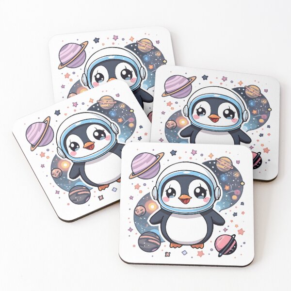 Item preview, Cute Space Penguin Astronaut | Kawaii Penguin in Space with Planets designed and sold by dreamz-world.
