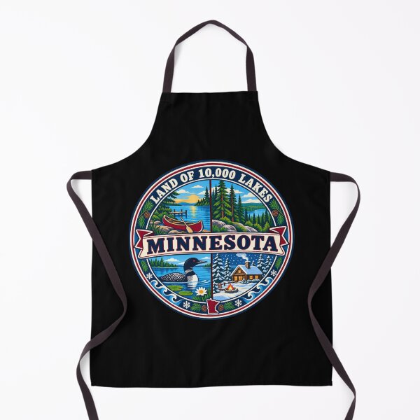 Item preview, Minnesota Land of 10000 Lakes Vintage Cabin Country Badge designed and sold by DreamLayerStudio.