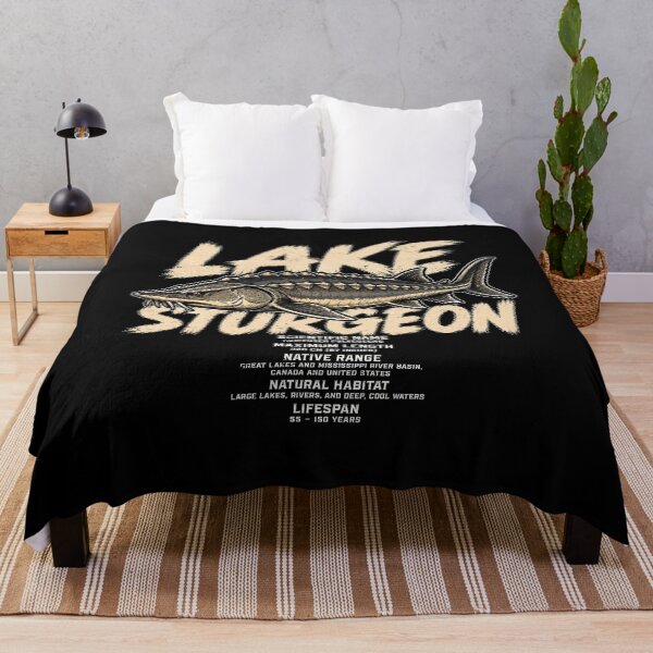 Item preview, Vintage lake sturgeon illustration with detailed info designed and sold by rafaeltto.