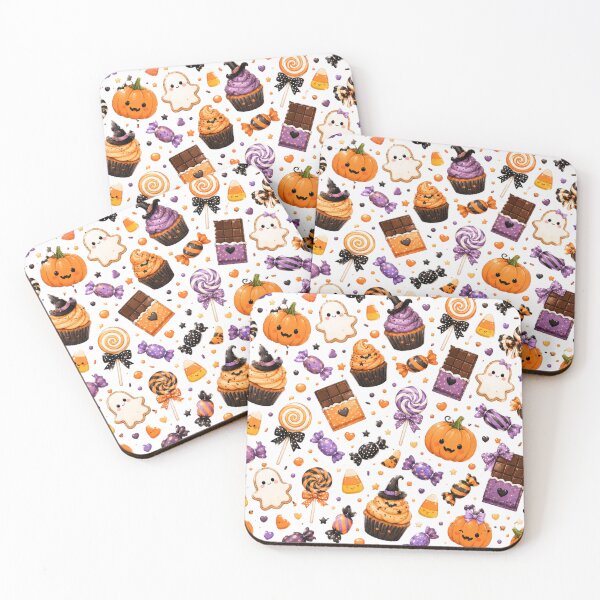 Item preview, Cute Kawaii Halloween Candy Pattern with Pumpkins, Ghosts & Sweets designed and sold by DreamPixelPrint.
