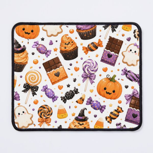 Item preview, Cute Kawaii Halloween Candy Pattern with Pumpkins, Ghosts & Sweets designed and sold by DreamPixelPrint.