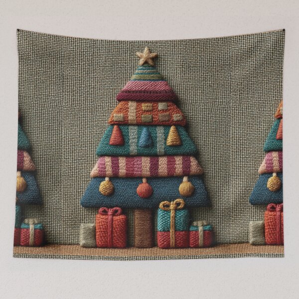 Item preview, Cozy Knitted Christmas Tree with Colorful Gifts designed and sold by colorful-white.