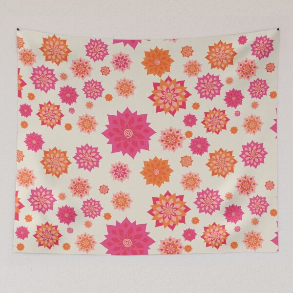 Item preview, Pink Orange Floral Seamless Vector Pattern designed and sold by prapapon.