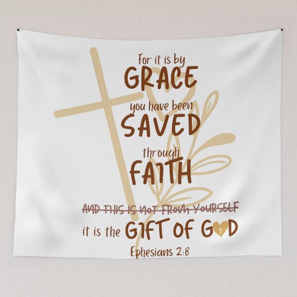 Item preview, Ephesians 2:8 – Saved by Grace Through Faith | Christian Bible Verse Design designed and sold by Conduit Tees.