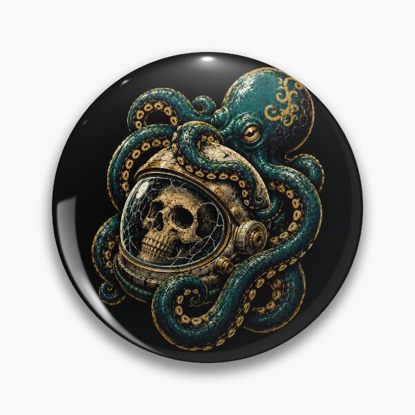 Item preview, Octopus and Skull in Space Helmet Art Halloween designed and sold by rafaeltto.