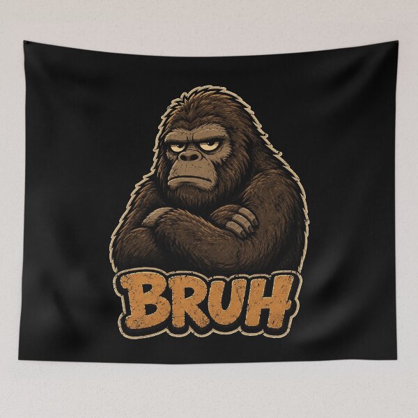 Item preview, Funny bigfoot with bruh expression illustration designed and sold by rafaeltto.