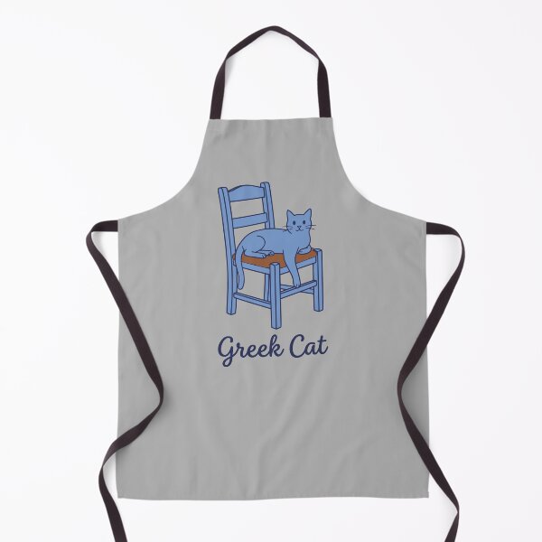 Item preview, Cute Greek Cat Mediterranean Blue Chair Aesthetic designed and sold by MavtM.