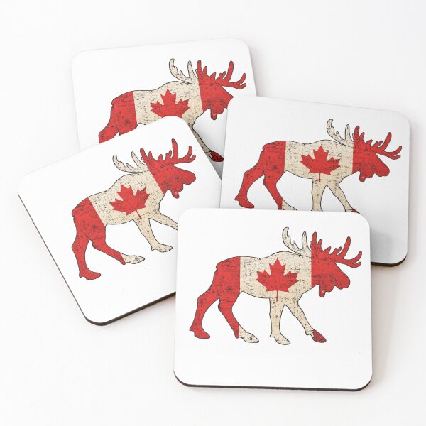 Item preview, Retro Canadian Moose Flag Vintage Maple Leaf Spirit designed and sold by Moizento.