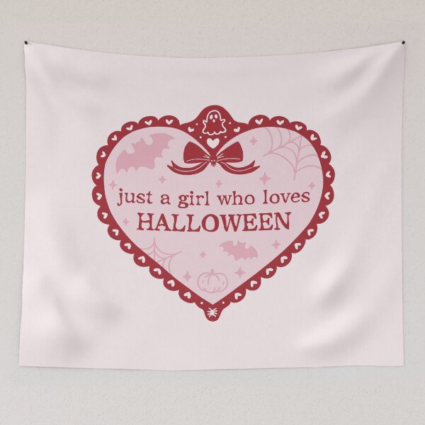 Item preview, Red Just a Girl Who Loves Halloween Gothic Heart designed and sold by winterpumpkin.